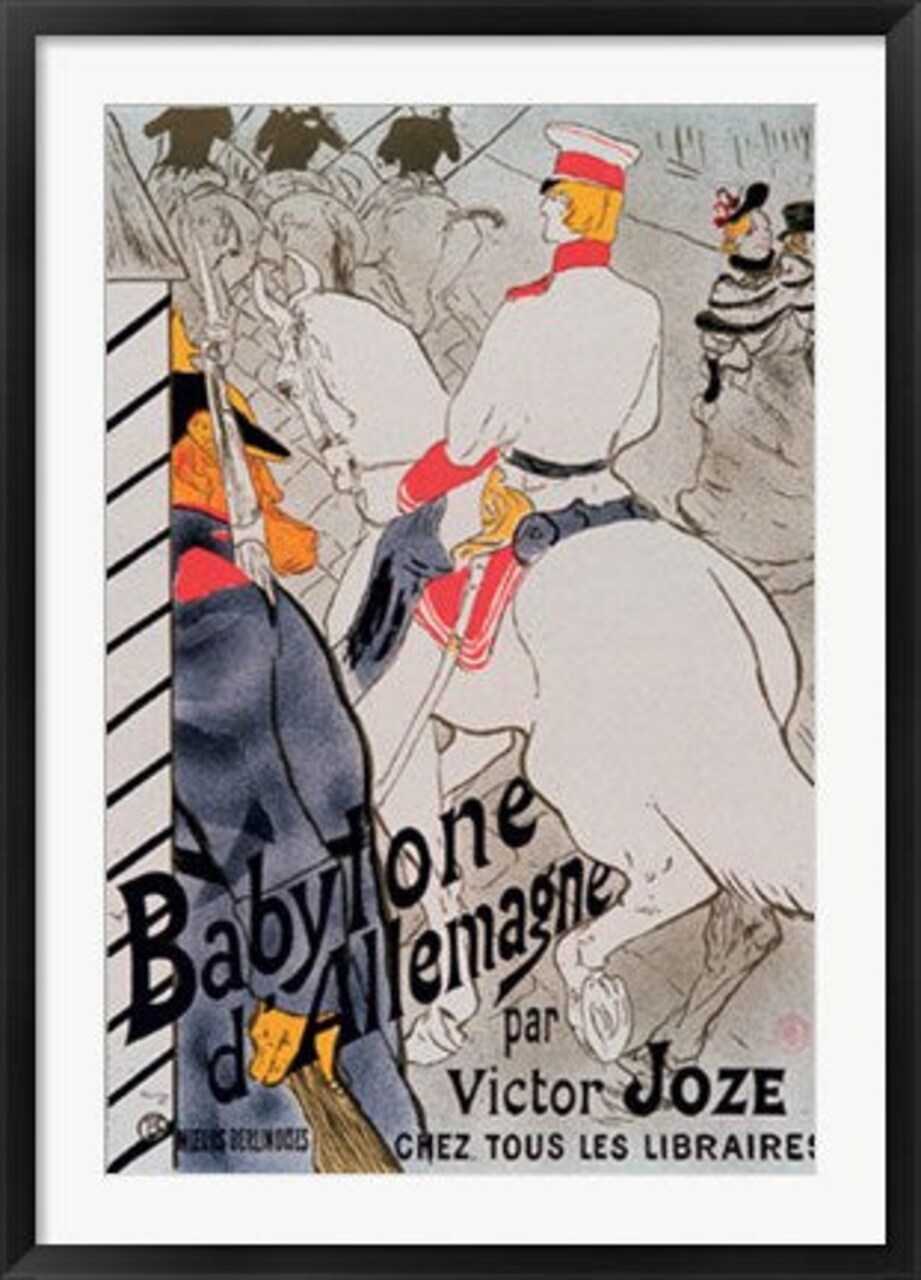 Framed Art Babylone d'Allemagne by Henri de Toulouse-Lautrec 36 1/2 x 24 5/8